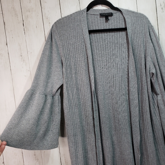 Lane Bryant | Sweaters | Lane Bryant Gray Open Front Long Cardigan ...